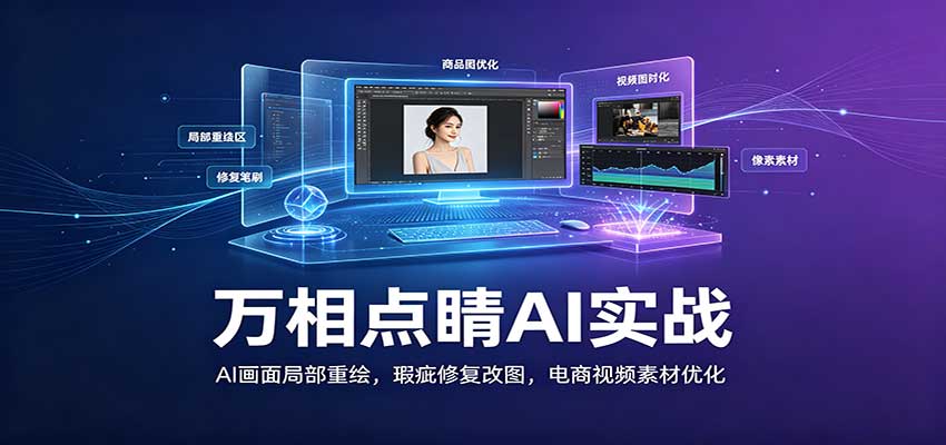 万相点睛AI实战：AI画面局部重绘，瑕疵修复改图，电商视频素材优化 - 福缘网