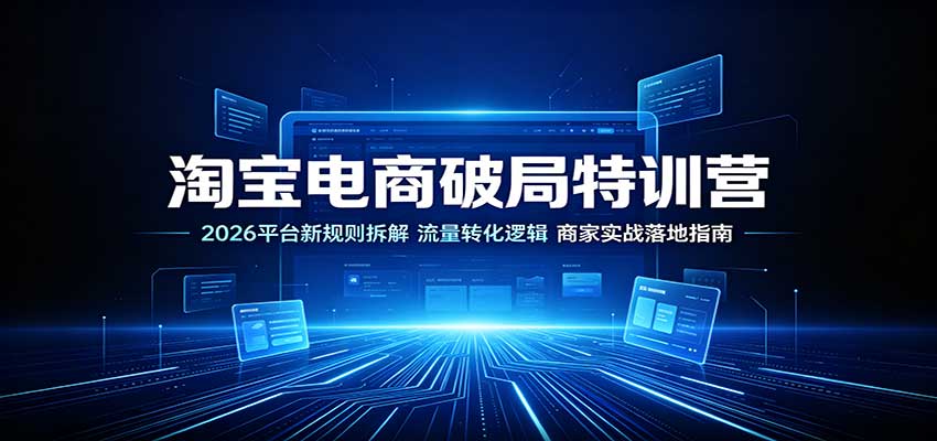 淘宝电商破局特训营：2026平台新规则拆解，流量转化逻辑，商家实战落地指南-海之城短剧项目