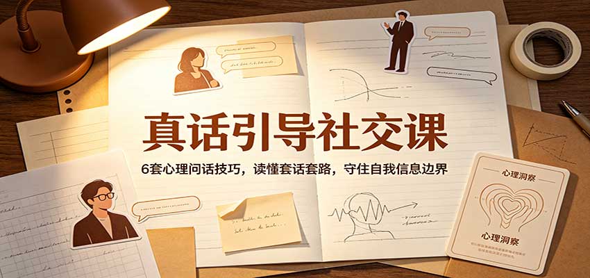 真话引导社交课：6套心理问话技巧，读懂套话套路，守住自我信息边界-海之城短剧项目