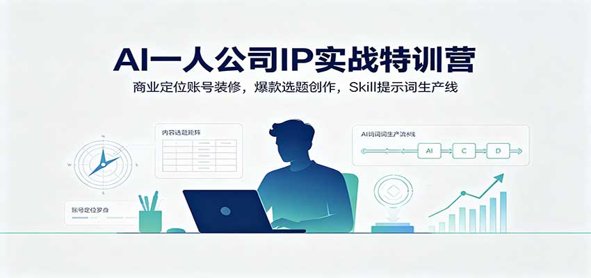 AI一人公司IP实战特训营：商业定位账号装修，爆款选题创作，Skill提示词生产线-海之城短剧项目