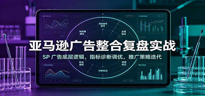 亚马逊广告整合复盘实战：SP广告底层逻辑，指标诊断调优，推广策略迭代-海之城短剧项目