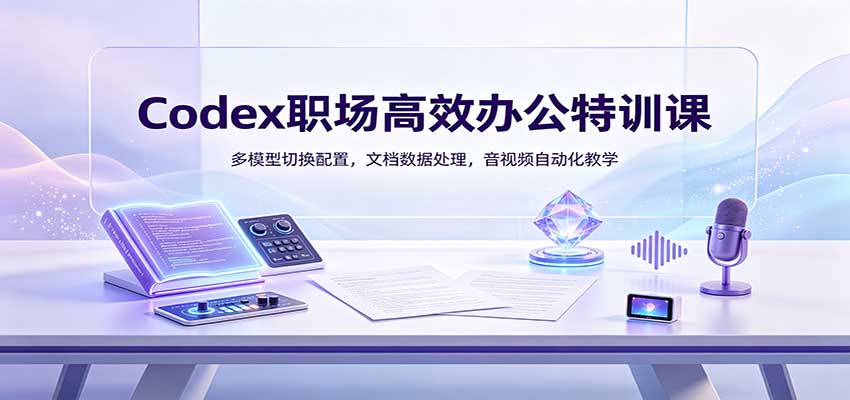 Codex职场高效办公特训课：多模型切换配置，文档数据处理，音视频自动化教学-海之城短剧项目