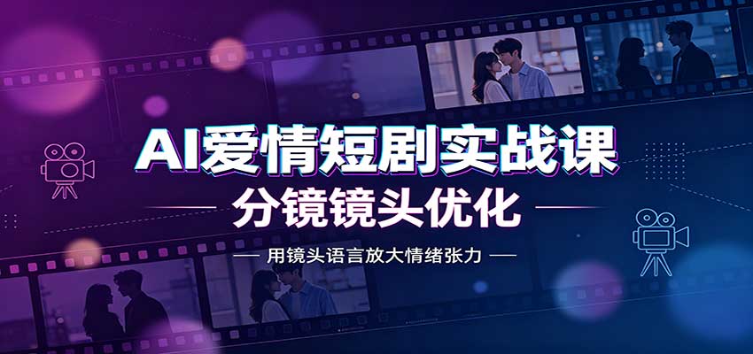 AI爱情短剧实战课：故事剧本创作，分镜镜头优化，智能体提示词 - 福缘网