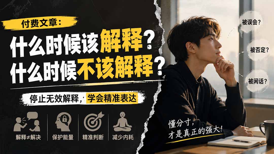付费文章：什么时候该解释？什么时候不该解释？-海之城短剧项目
