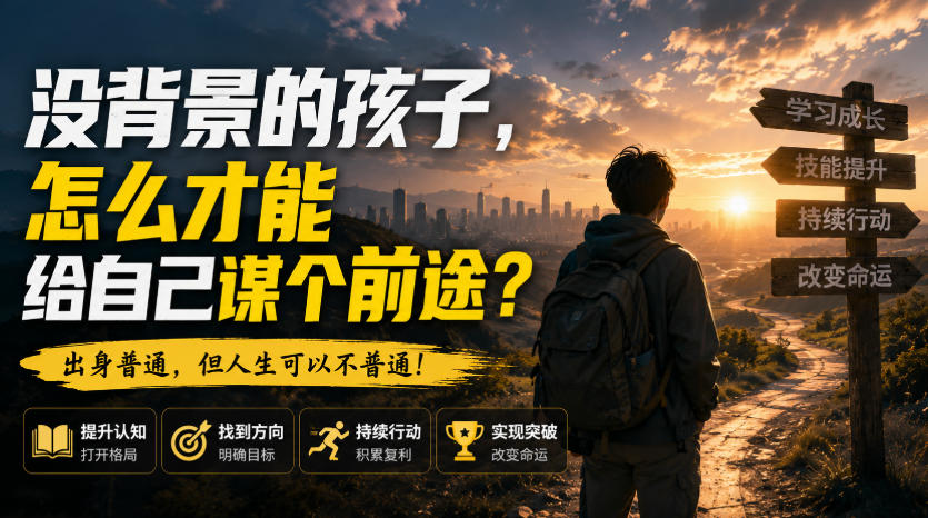 付费文章：没背景的孩子，怎么才能给自己谋个前途？-海之城短剧项目