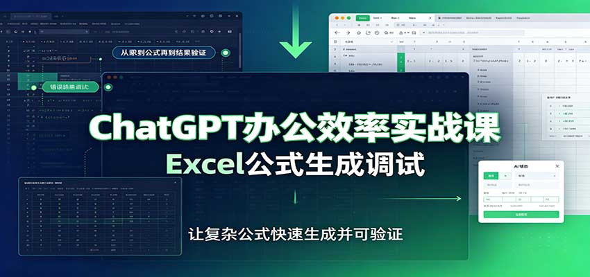 ChatGPT办公效率实战课：提示词技巧，Excel公式生成调试，文档编写教程-海之城短剧项目
