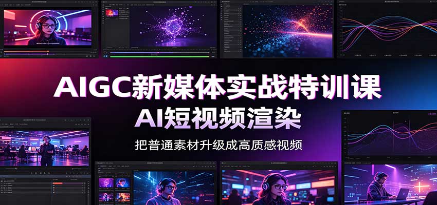 AIGC新媒体实战特训课：工具入门实操，AI短视频渲染，数字人商业视频制作 - 福缘网