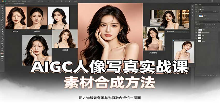 AIGC人像写真实战课：软件平台部署筹备，素材合成方法，多题材写真案例-海之城短剧项目