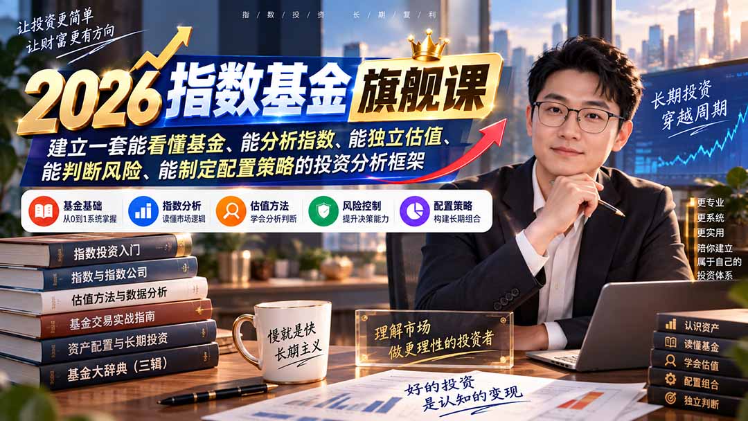 2026指数基金旗舰课｜建立一套能看懂基金、能分析指数、能独立估值、能判断风险、能制定配置策略的投资分析框架-海之城短剧项目