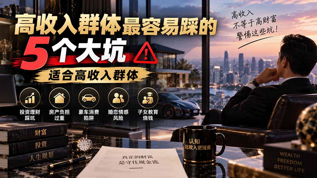 付费文章：高收入群体最容易踩的5个大坑，适合高收入群体-海之城短剧项目