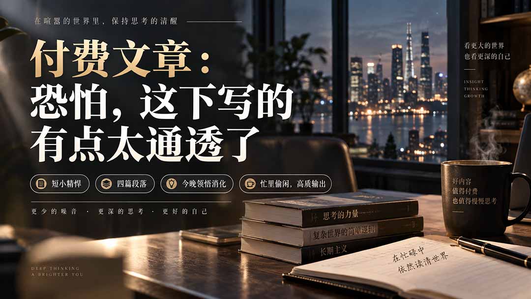 灏泽付费文章：恐怕，这下写的有点太通透了 - 中创网