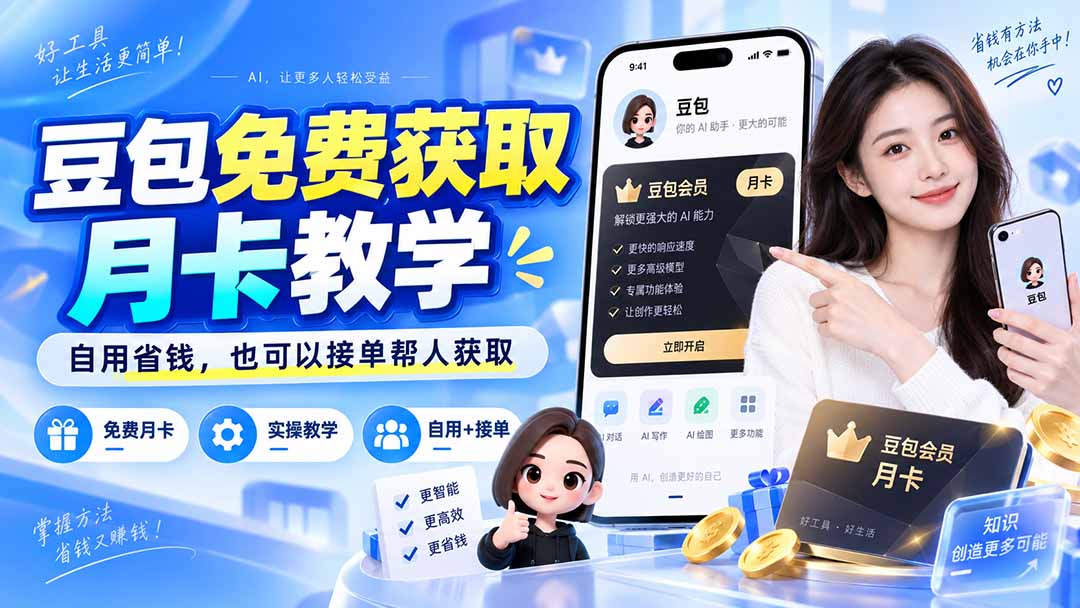 豆包免费获取月卡教学，自用省钱，也可以接单帮人获取 - 中创网