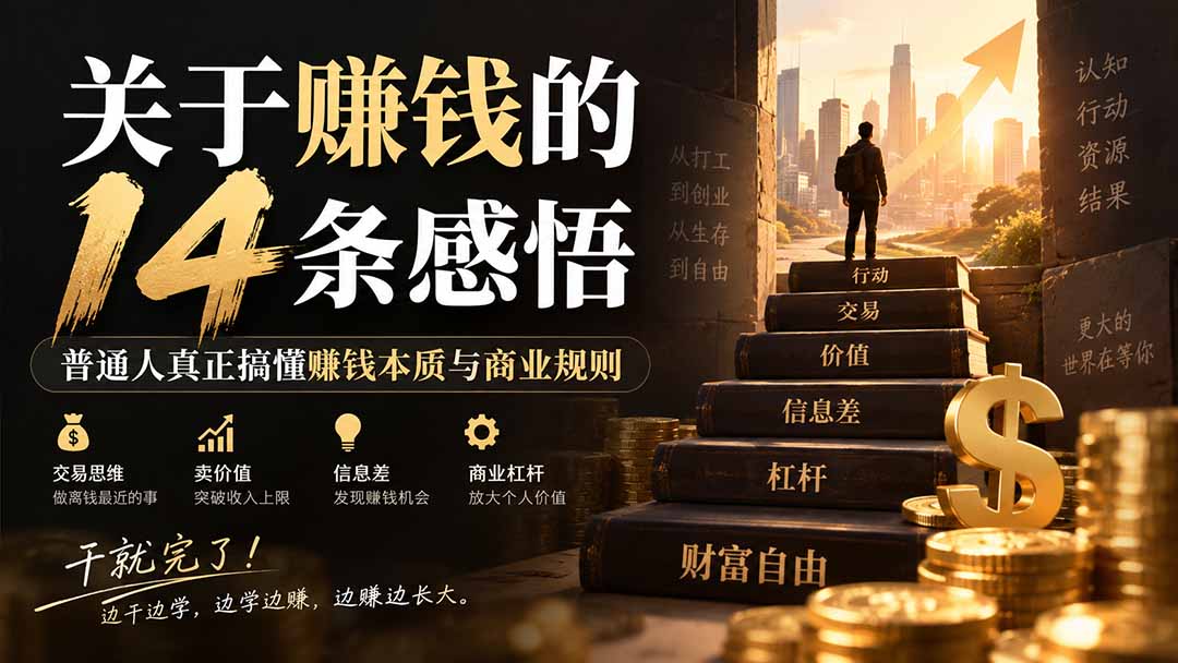 付费文章：关于賺钱的14条感悟关于赚钱的14条感悟：普通人真正搞懂赚钱本质与商业规则 - 中创网