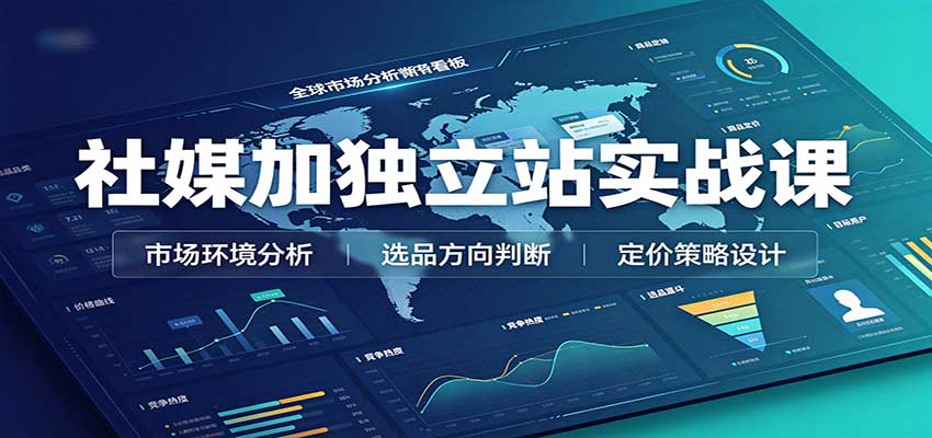 社媒加独立站实战课：市场环境选品定价，社媒运营建站，私域网红营销教学 - 福缘网