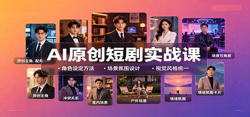 AI原创短剧实战课：从零搭建短剧创作全流程，批量产出可上线剧本-海之城短剧项目