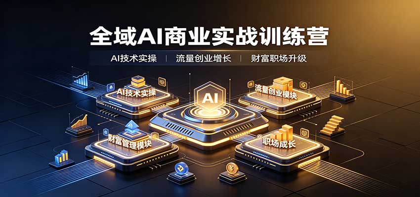 全域AI商业实战训练营：涵盖AI技术实操、流量创业、财富管理与职场成长全体系内容-海之城短剧项目