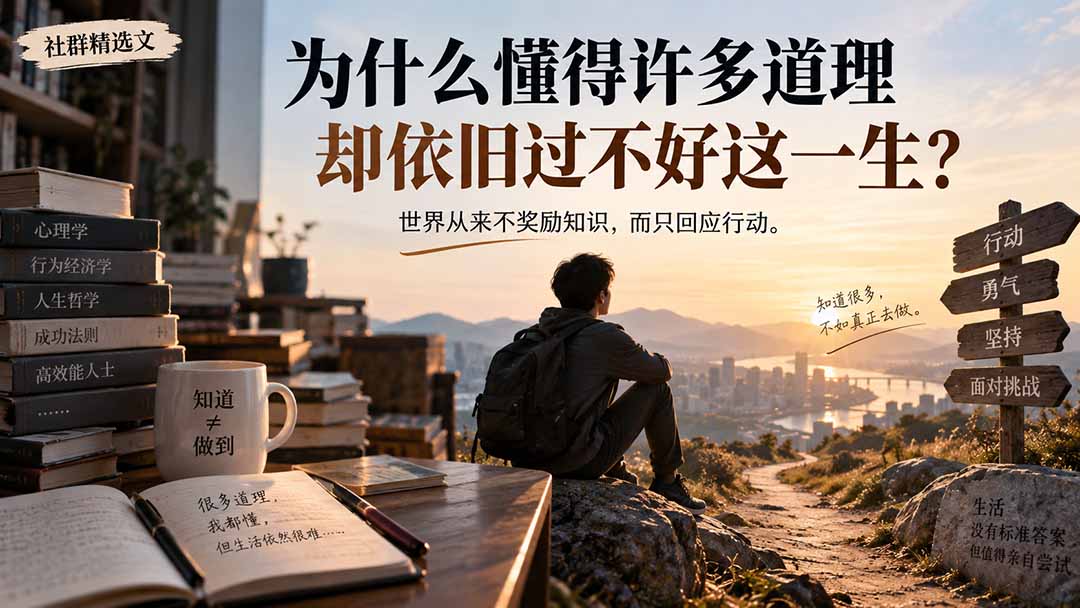 社群精选文：为什么懂得许多道理却依旧过不好这一生？ - 中创网