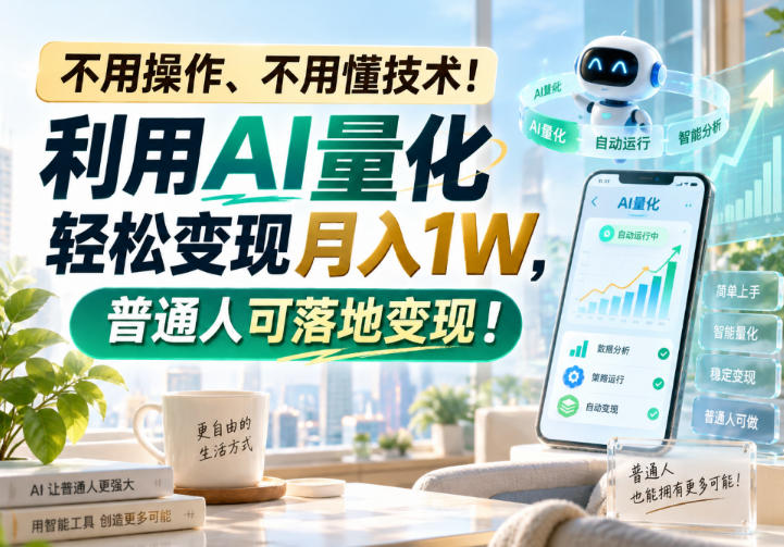 利用AI量化轻松变现月入1W，普通人可落地变现，不用操作、不用懂技术！-海之城短剧项目