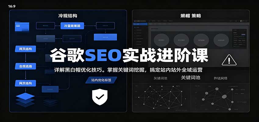 2026谷歌SEO实战进阶课：详解黑白帽优化技巧，掌握关键词挖掘，搞定站内站外全域运营-海之城短剧项目
