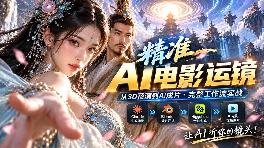 AI视频终于能精准运镜了！Claude + Blender + Higgsfield 免费插件实测-海之城短剧项目