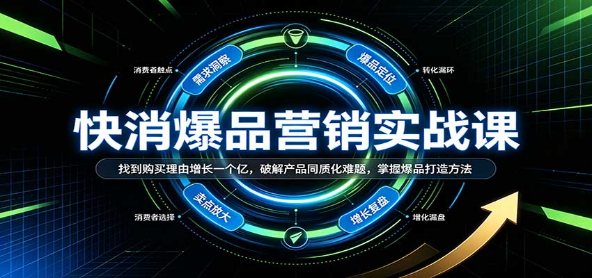 快消爆品营销实战课：找到购买理由增长一个亿，破解产品同质化难题，掌握爆品打造方法-海之城短剧项目