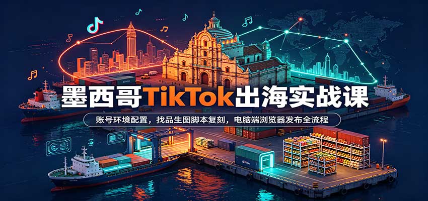 墨西哥TikTok出海实战课：账号环境配置，找品生图脚本复刻，电脑端浏览器发布全流程 - 福缘网
