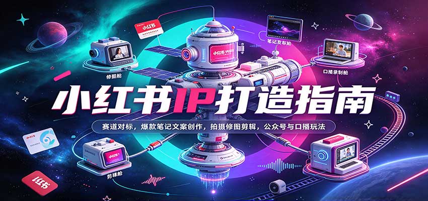 小红书IP打造指南：赛道对标，爆款笔记文案创作，拍摄修图剪辑，公众号与口播玩法-海之城短剧项目