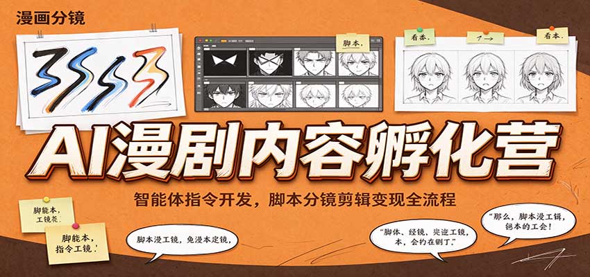 AI漫剧内容孵化营：智能体指令开发，脚本分镜剪辑变现全流程-海之城短剧项目