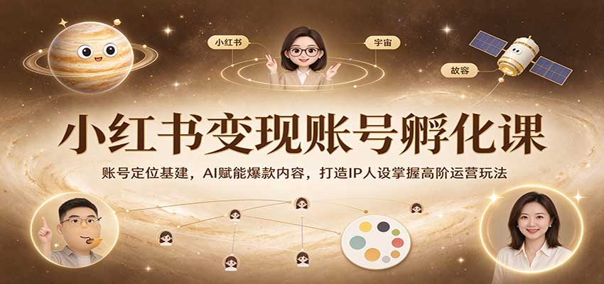 小红书变现账号孵化课：账号定位基建，AI赋能爆款内容，打造IP人设掌握高阶运营玩法-海之城短剧项目