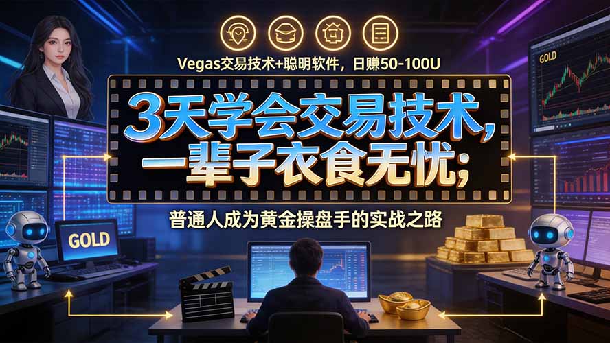 3天学会做交易，普通人快速成为操盘手” Vegas交易系统+聪明软件 ， 日赚50-1000U， 长期稳定，小白轻松上手-海之城短剧项目