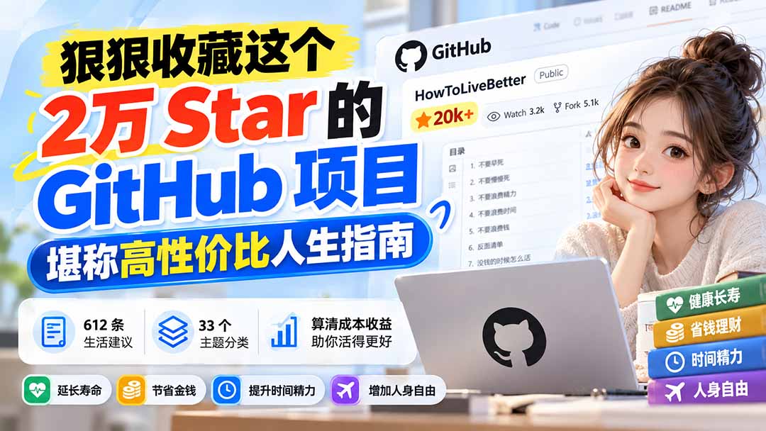 狠狠收藏这个 2 万 Star 的 GitHub 项目，堪称高性价比人生指南。-海之城短剧项目