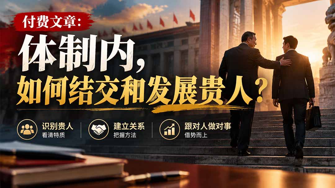 【无水印】付费文章：体制内，如何结交和发展贵人?-海之城短剧项目