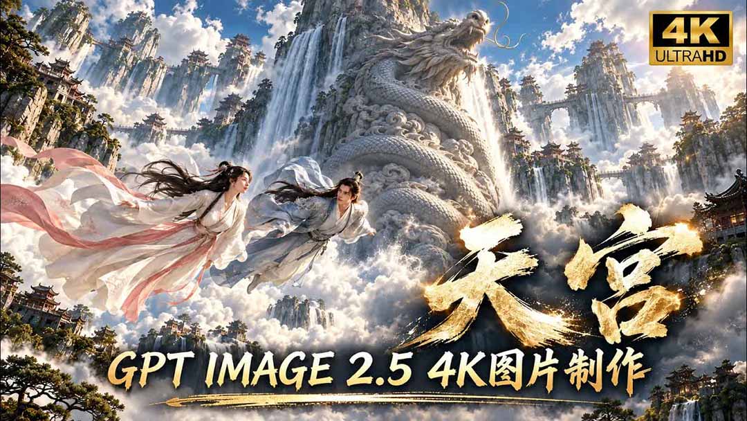 【无水印】GPT Image 2.5实测！4K到底多清楚？皮肤、手指、修图与天宫场景全面测试-海之城短剧项目