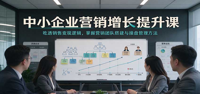 中小企业营销增长提升课：吃透销售变现逻辑，掌握营销团队搭建与操盘管理方法-海之城短剧项目
