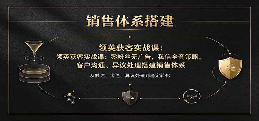 领英获客实战课：零粉丝无广告，私信全套策略，客户沟通、异议处理搭建销售体系-海之城短剧项目