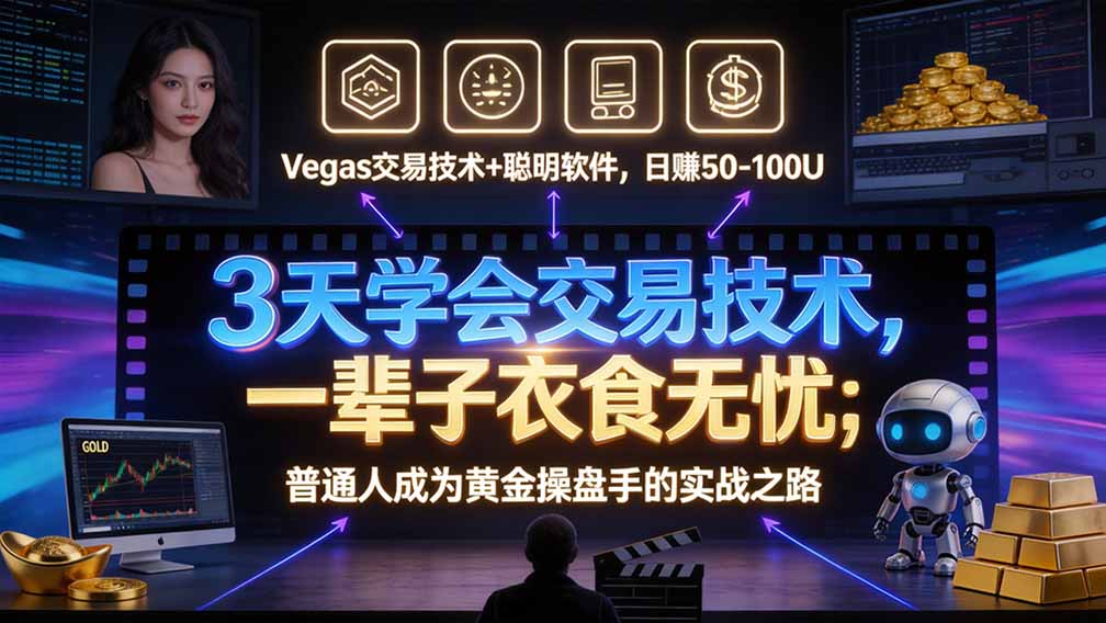 “顺势而为交易系统”3天学会交易技术，聪明软件辅助，小白也能看懂趋势交易，日入30-100U,长期稳定-海之城短剧项目