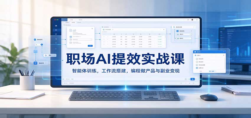 职场AI提效实战课：智能体训练，工作流搭建，编程做产品与副业变现-海之城短剧项目