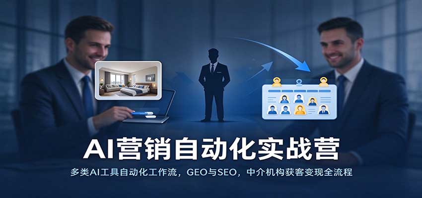 AI营销自动化实战营：多类AI工具自动化工作流，GEO与SEO，中介机构获客变现全流程-海之城短剧项目