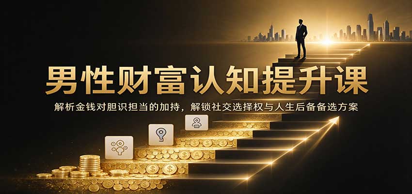 男性财富认知提升课：解析金钱对胆识担当的加持，解锁社交选择权与人生后备备选方案-海之城短剧项目