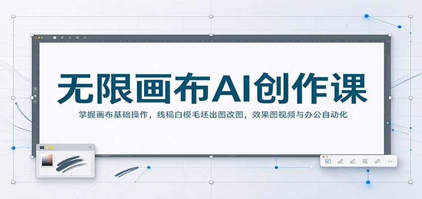 无限画布AI创作课：掌握画布基础操作，线稿白模毛坯出图改图，效果图视频与办公自动化-海之城短剧项目