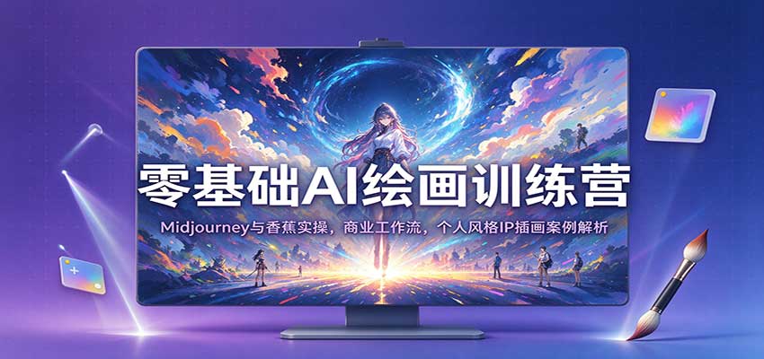 零基础AI绘画训练营：Midjourney与香蕉实操，商业工作流，个人风格IP插画案例解析-海之城短剧项目
