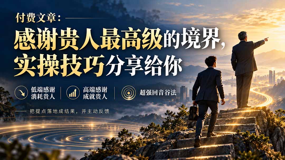 付费文章：感谢贵人最高级的境界，实操技巧分享给你-海之城短剧项目