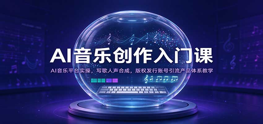 AI音乐创作入门课：AI音乐平台实操，写歌人声合成，版权发行账号引流产品体系教学-海之城短剧项目