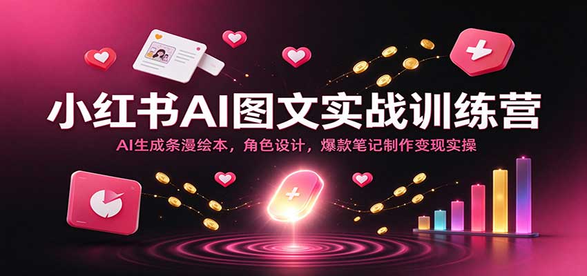小红书AI图文实战训练营：AI生成条漫绘本，角色设计，爆款笔记制作变现实操-海之城短剧项目
