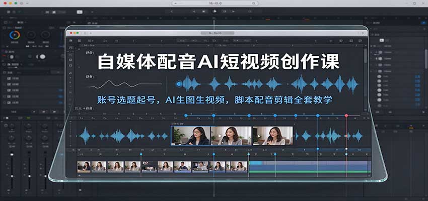 自媒体配音AI短视频创作课：账号选题起号，AI生图生视频，脚本配音剪辑全套教学-海之城短剧项目