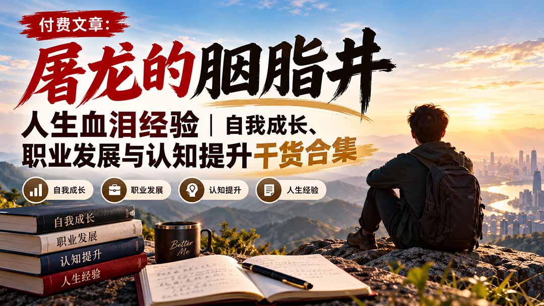 付费文章：屠龙的胭脂井人生血泪经验｜自我成长、职业发展与认知提升干货合集 - 中创网