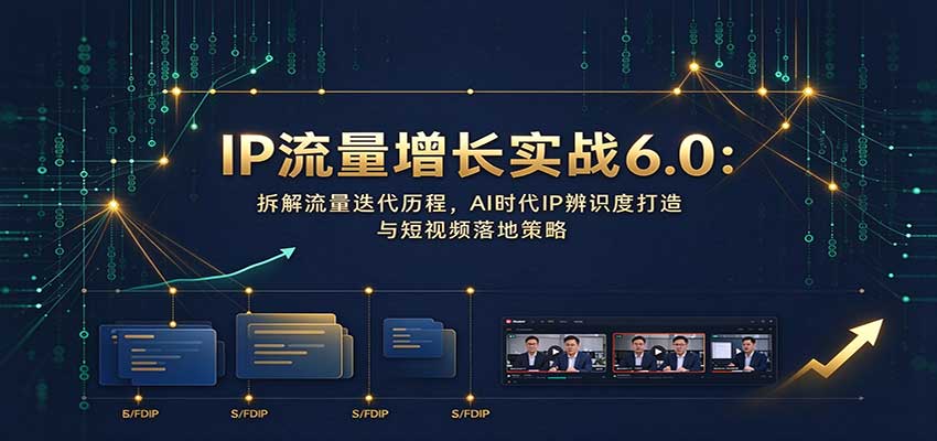 IP流量增长实战6.0：拆解流量迭代历程，AI时代IP辨识度打造与短视频落地策略-海之城短剧项目