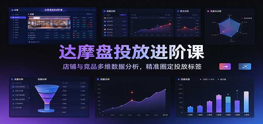 达摩盘投放进阶课：店铺与竞品多维数据分析，精准圈定投放标签-海之城短剧项目
