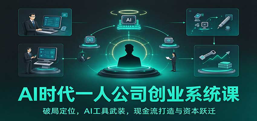 AI时代一人公司创业系统课：破局定位，AI工具武装，现金流打造与资本跃迁-海之城短剧项目