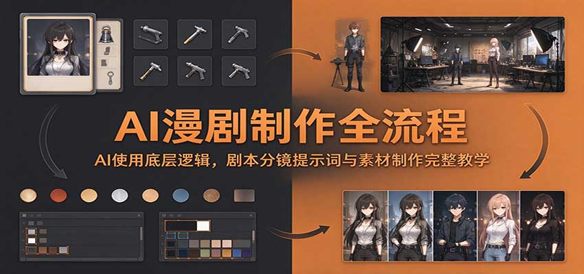 AI漫剧制作全流程：AI使用底层逻辑，剧本分镜提示词与素材制作完整教学-海之城短剧项目